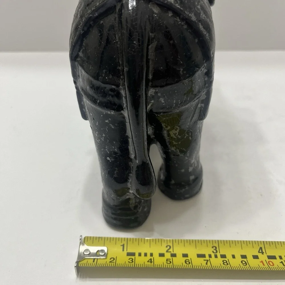 Elephant Shaped Candle Black Wax Unused Unscented Medium Size 6x7x3